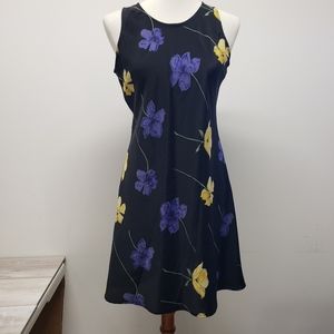 Vintage Lisa Jo Floral Sleeveless Mini Dress Keyhole Back Sz. 7 Y2K Feminine